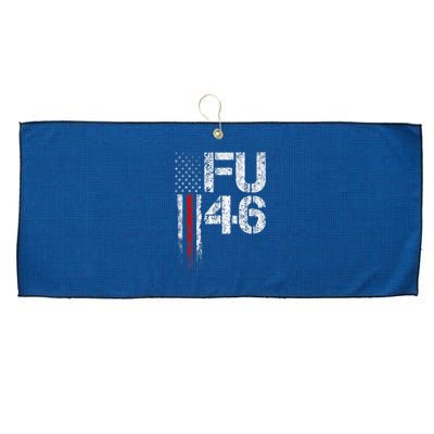 FU 46 Vintage Old American Flag Funny Biden Patriots FU46 Large Microfiber Waffle Golf Towel
