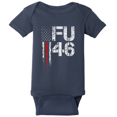 FU 46 Vintage Old American Flag Funny Biden Patriots FU46 Baby Bodysuit