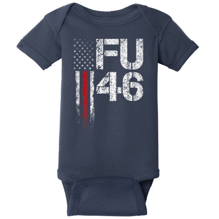 FU 46 Vintage Old American Flag Funny Biden Patriots FU46 Baby Bodysuit