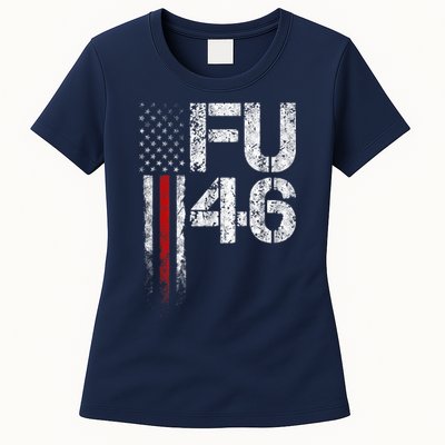 FU 46 Vintage Old American Flag Funny Biden Patriots FU46 Womens T-Shirt
