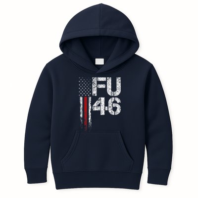 FU 46 Vintage Old American Flag Funny Biden Patriots FU46 Kids Hoodie