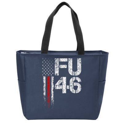 FU 46 Vintage Old American Flag Funny Biden Patriots FU46 Zip Tote Bag