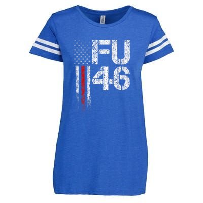 FU 46 Vintage Old American Flag Funny Biden Patriots FU46 Enza Ladies Jersey Football T-Shirt