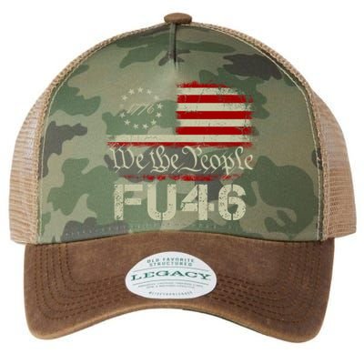 FU 46 Vintage 1776 American Flag Funny Biden Patriots FU46 Legacy Tie Dye Trucker Hat