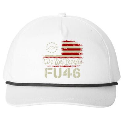 FU 46 Vintage 1776 American Flag Funny Biden Patriots FU46 Snapback Five-Panel Rope Hat