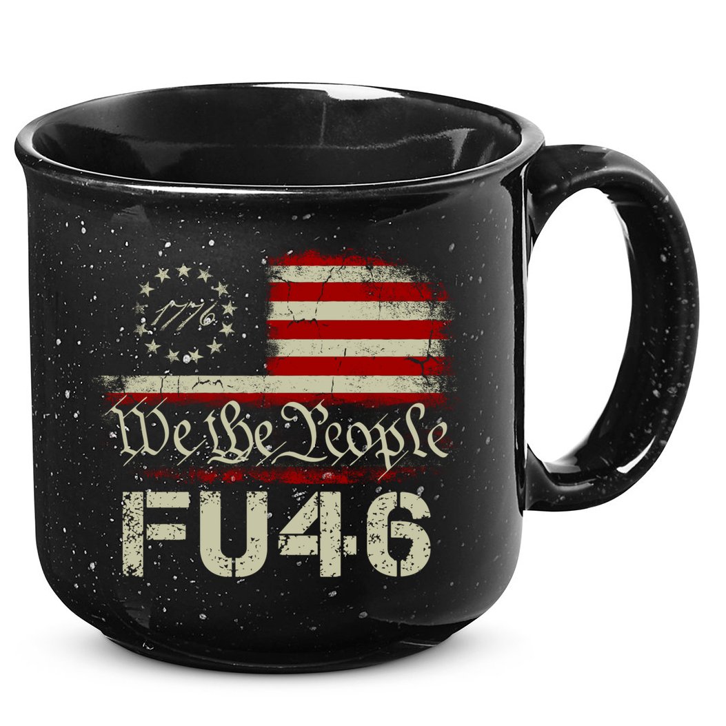 FU 46 Vintage 1776 American Flag Funny Biden Patriots FU46 15oz Campfire Ceramic Mug