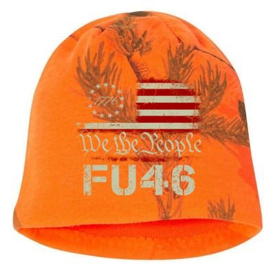 FU 46 Vintage 1776 American Flag Funny Biden Patriots FU46 Kati - Camo Knit Beanie