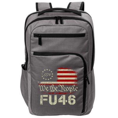 FU 46 Vintage 1776 American Flag Funny Biden Patriots FU46 Impact Tech Backpack