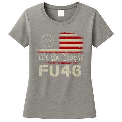 FU 46 Vintage 1776 American Flag Funny Biden Patriots FU46 Womens T-Shirt