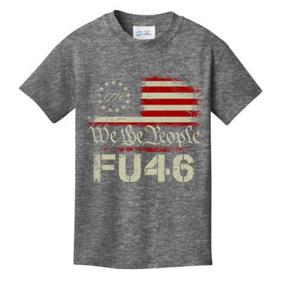 FU 46 Vintage 1776 American Flag Funny Biden Patriots FU46 Kids T-Shirt