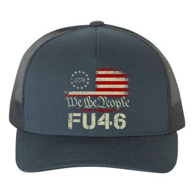 FU 46 Vintage 1776 American Flag Funny Biden Patriots FU46 Yupoong Adult 5-Panel Trucker Hat