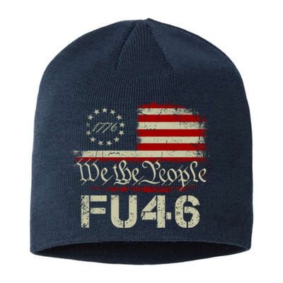 FU 46 Vintage 1776 American Flag Funny Biden Patriots FU46 Sustainable Beanie