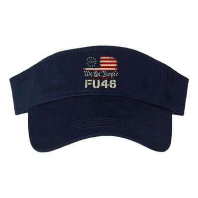 FU 46 Vintage 1776 American Flag Funny Biden Patriots FU46 Valucap Bio-Washed Visor