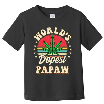 Funny 420 Weed Pot Vintage Matching Worlds Dopest PAPAW Toddler T-Shirt