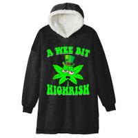 Funny 420 Weed Marijuana St Patricks Day A Wee Bit Highrish Hooded Wearable Blanket