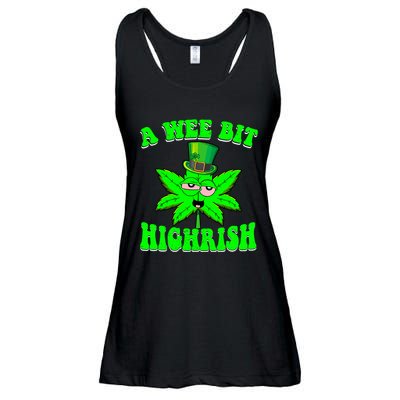 Funny 420 Weed Marijuana St Patricks Day A Wee Bit Highrish Ladies Essential Flowy Tank