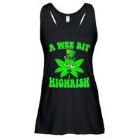 Funny 420 Weed Marijuana St Patricks Day A Wee Bit Highrish Ladies Essential Flowy Tank
