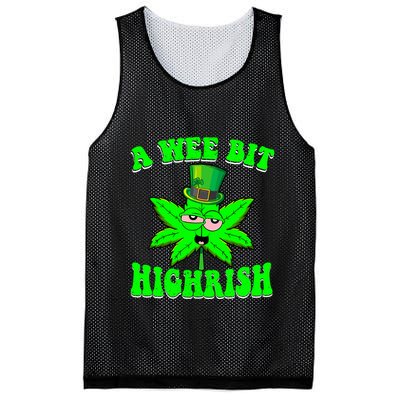 Funny 420 Weed Marijuana St Patricks Day A Wee Bit Highrish Mesh Reversible Basketball Jersey Tank