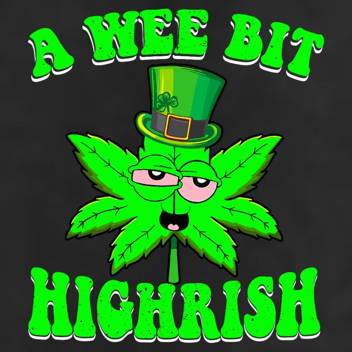 Funny 420 Weed Marijuana St Patricks Day A Wee Bit Highrish 25L Jumbo Tote