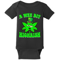 Funny 420 Weed Marijuana St Patricks Day A Wee Bit Highrish Baby Bodysuit