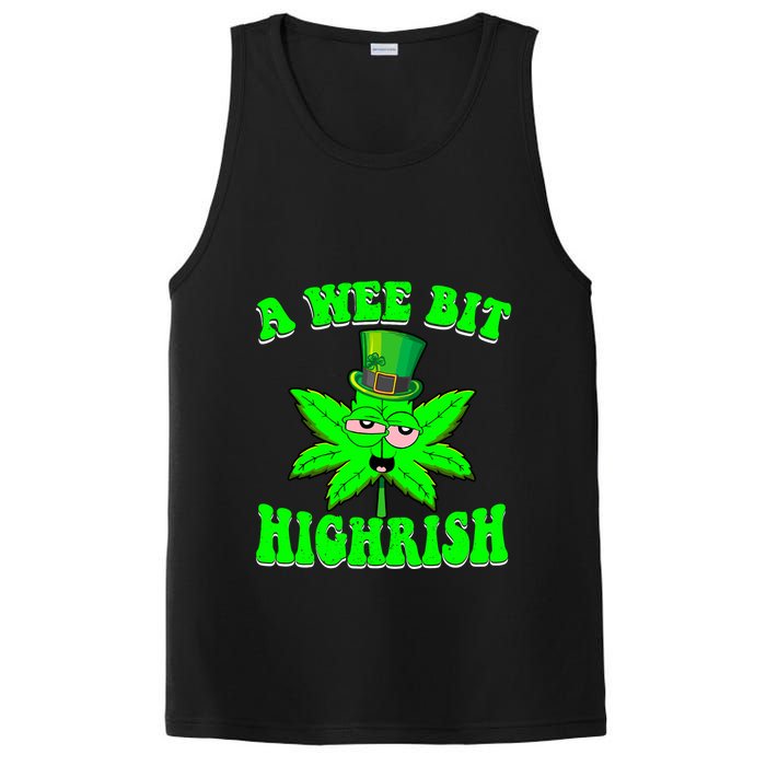 Funny 420 Weed Marijuana St Patricks Day A Wee Bit Highrish PosiCharge Competitor Tank