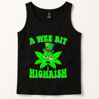 Funny 420 Weed Marijuana St Patricks Day A Wee Bit Highrish Tank Top