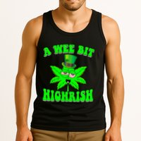 Funny 420 Weed Marijuana St Patricks Day A Wee Bit Highrish Tank Top