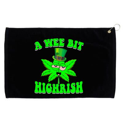 Funny 420 Weed Marijuana St Patricks Day A Wee Bit Highrish Grommeted Golf Towel