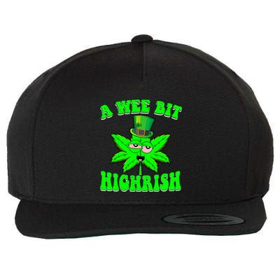 Funny 420 Weed Marijuana St Patricks Day A Wee Bit Highrish Wool Snapback Cap