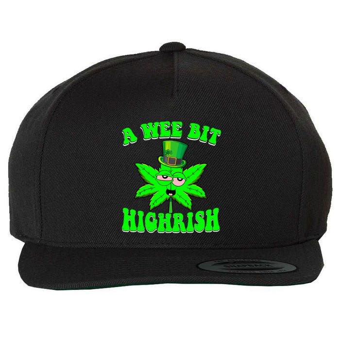Funny 420 Weed Marijuana St Patricks Day A Wee Bit Highrish Wool Snapback Cap