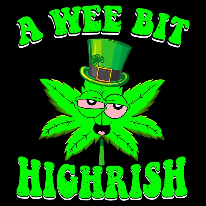 Funny 420 Weed Marijuana St Patricks Day A Wee Bit Highrish Wool Snapback Cap