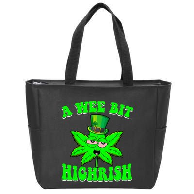 Funny 420 Weed Marijuana St Patricks Day A Wee Bit Highrish Zip Tote Bag