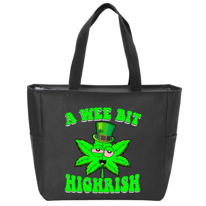 Funny 420 Weed Marijuana St Patricks Day A Wee Bit Highrish Zip Tote Bag