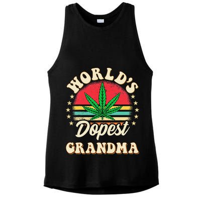 Funny 420 Weed Pot Vintage Matching Worlds Dopest Grandma Ladies PosiCharge Tri-Blend Wicking Tank