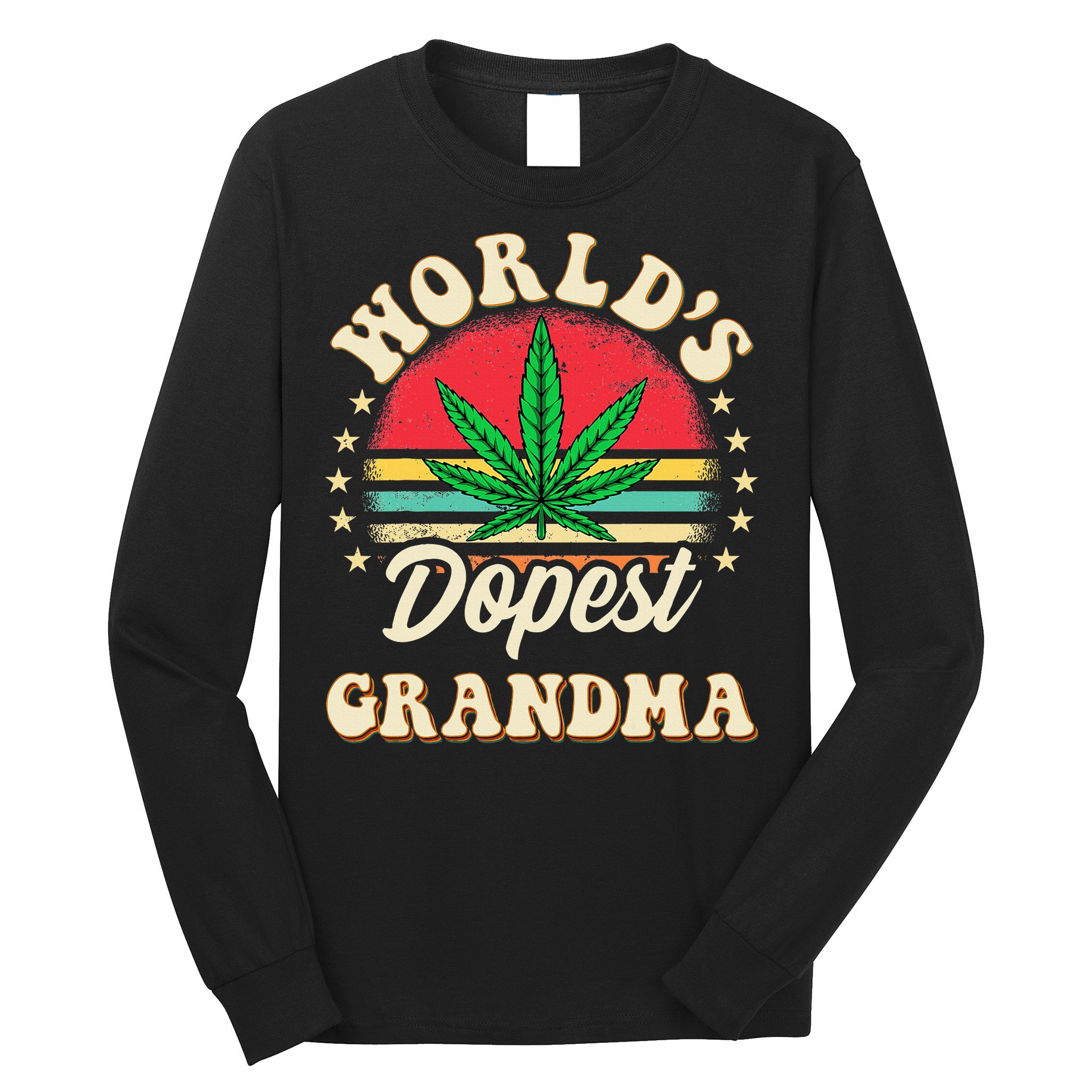 Funny 420 Weed Pot Vintage Matching Worlds Dopest Grandma Long Sleeve Shirt