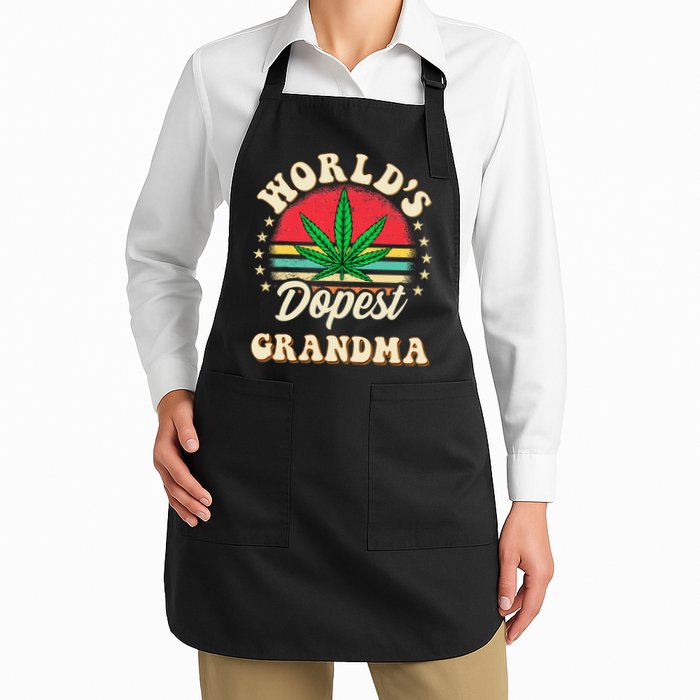 Funny 420 Weed Pot Vintage Matching Worlds Dopest Grandma Apron