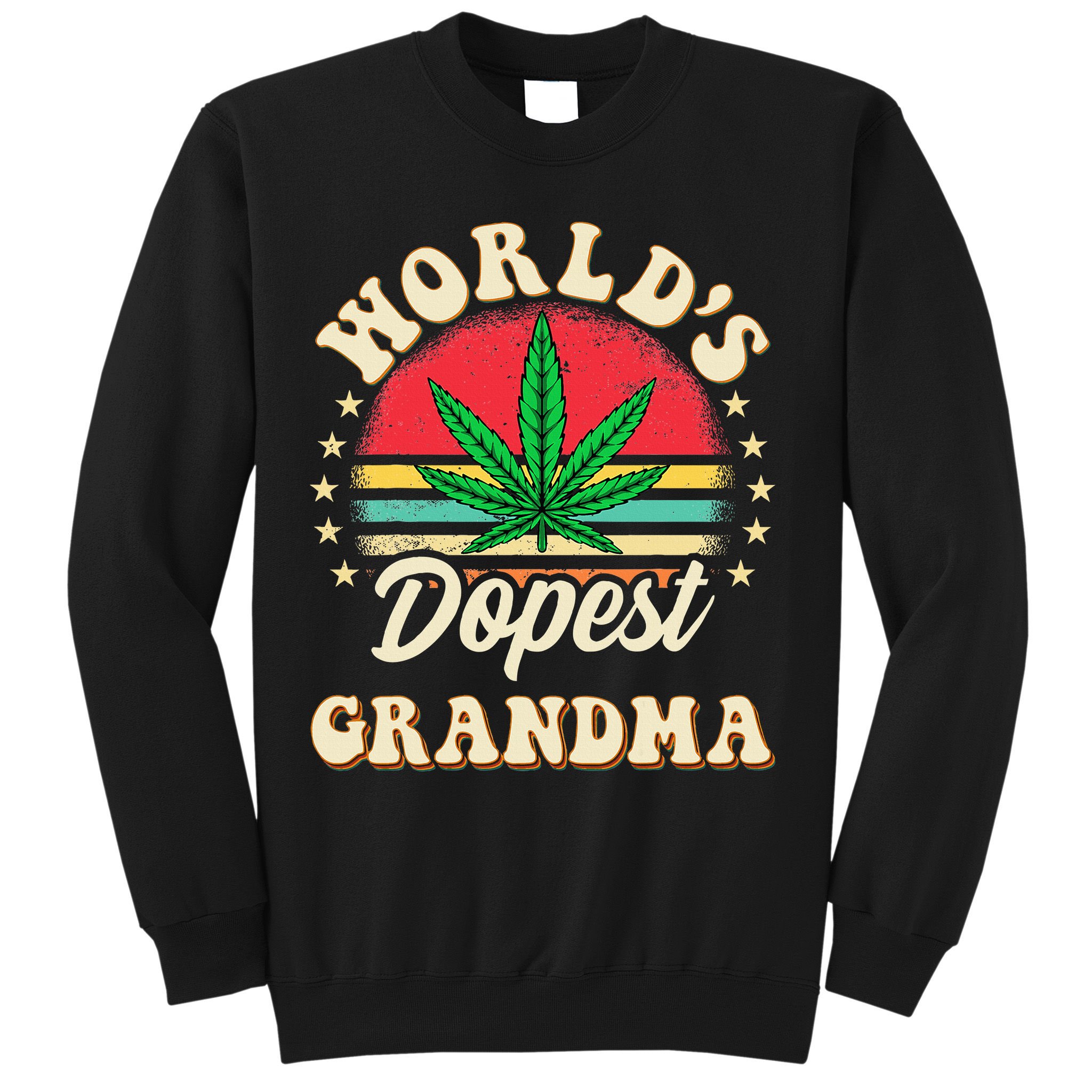 Funny 420 Weed Pot Vintage Matching Worlds Dopest Grandma Sweatshirt