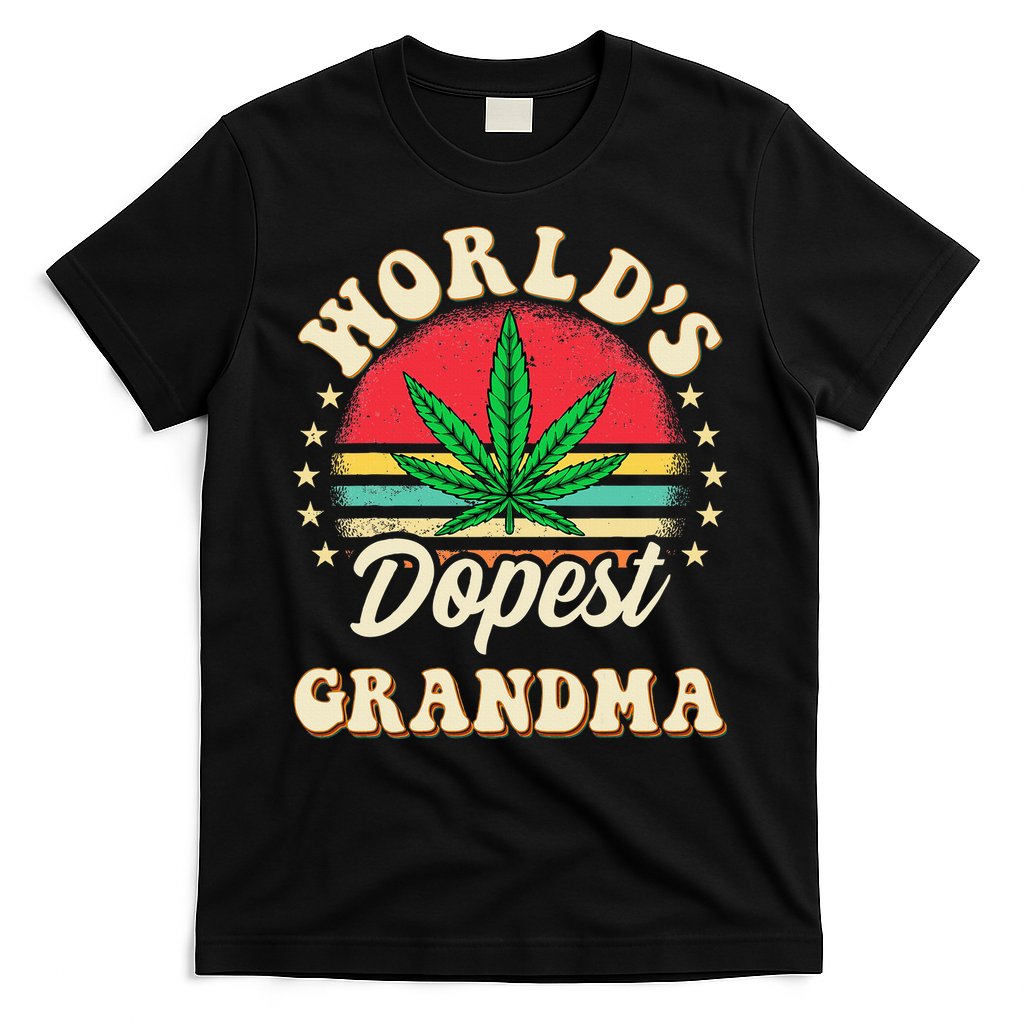 Funny 420 Weed Pot Vintage Matching Worlds Dopest Grandma T-Shirt