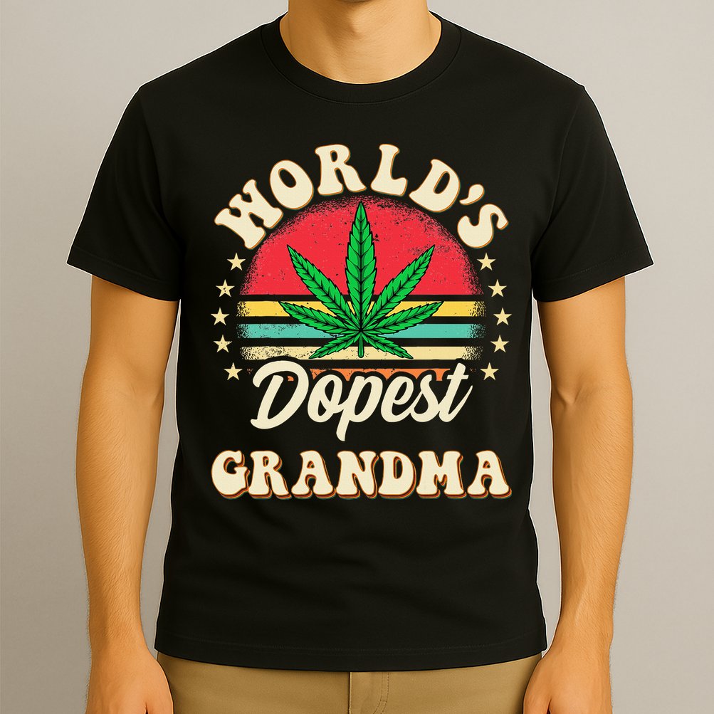 Funny 420 Weed Pot Vintage Matching Worlds Dopest Grandma T-Shirt