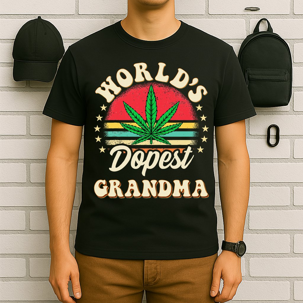 Funny 420 Weed Pot Vintage Matching Worlds Dopest Grandma T-Shirt