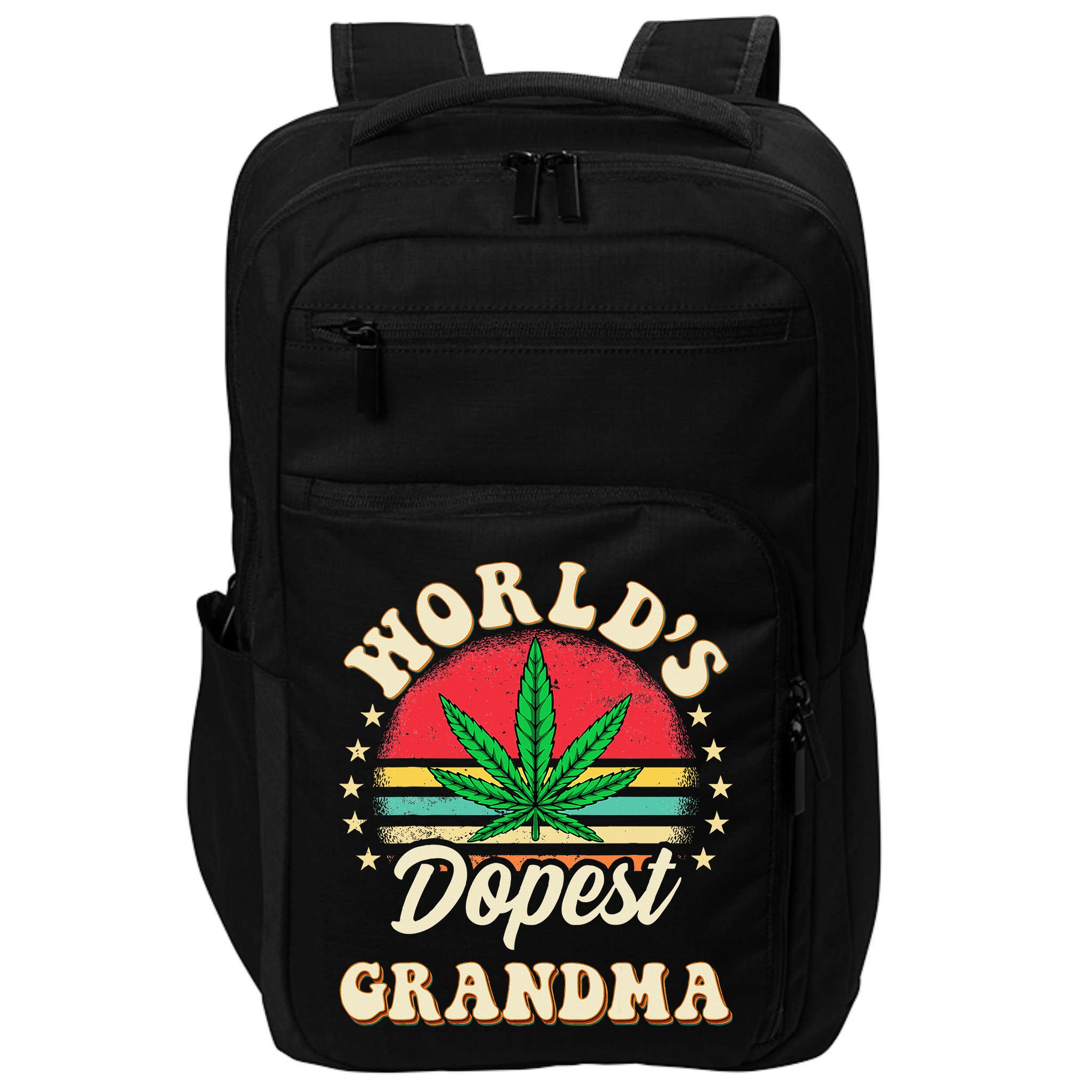 Funny 420 Weed Pot Vintage Matching Worlds Dopest Grandma Impact Tech Backpack