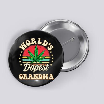 Funny 420 Weed Pot Vintage Matching Worlds Dopest Grandma Button