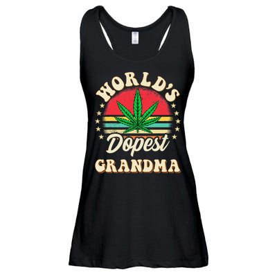Funny 420 Weed Pot Vintage Matching Worlds Dopest Grandma Ladies Essential Flowy Tank