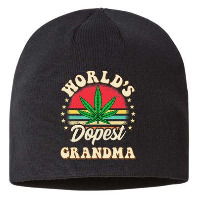 Funny 420 Weed Pot Vintage Matching Worlds Dopest Grandma Sustainable Beanie