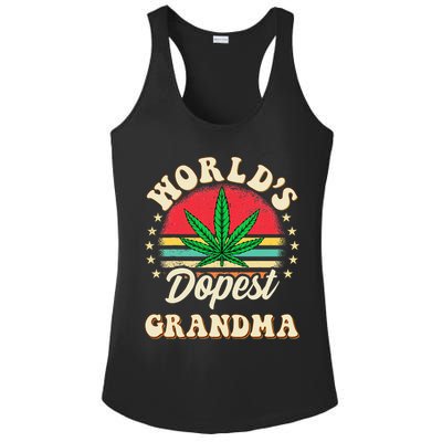 Funny 420 Weed Pot Vintage Matching Worlds Dopest Grandma Ladies PosiCharge Competitor Racerback Tank