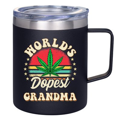 Funny 420 Weed Pot Vintage Matching Worlds Dopest Grandma 12oz Stainless Steel Coffee Mug