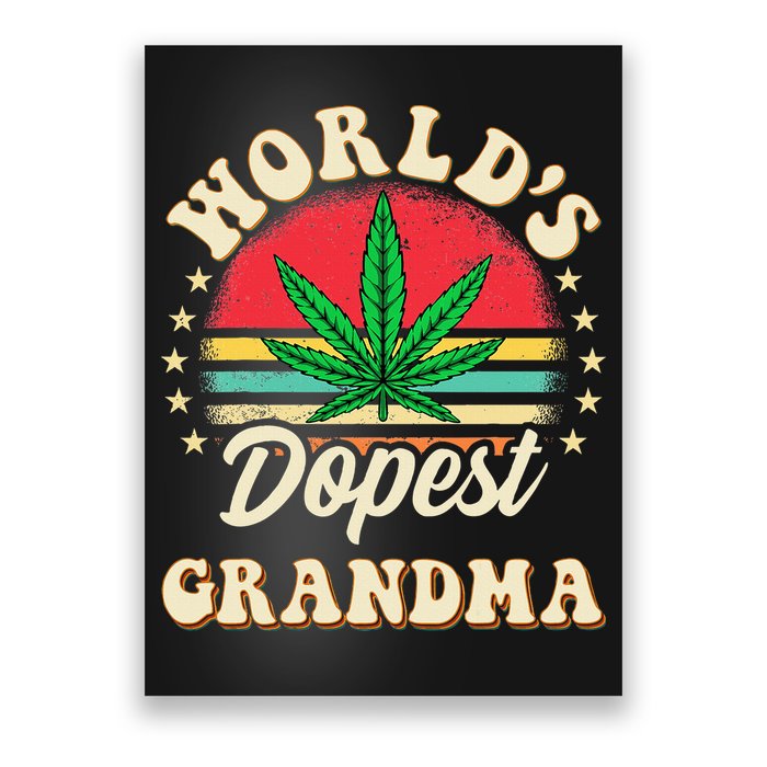 Funny 420 Weed Pot Vintage Matching Worlds Dopest Grandma Poster