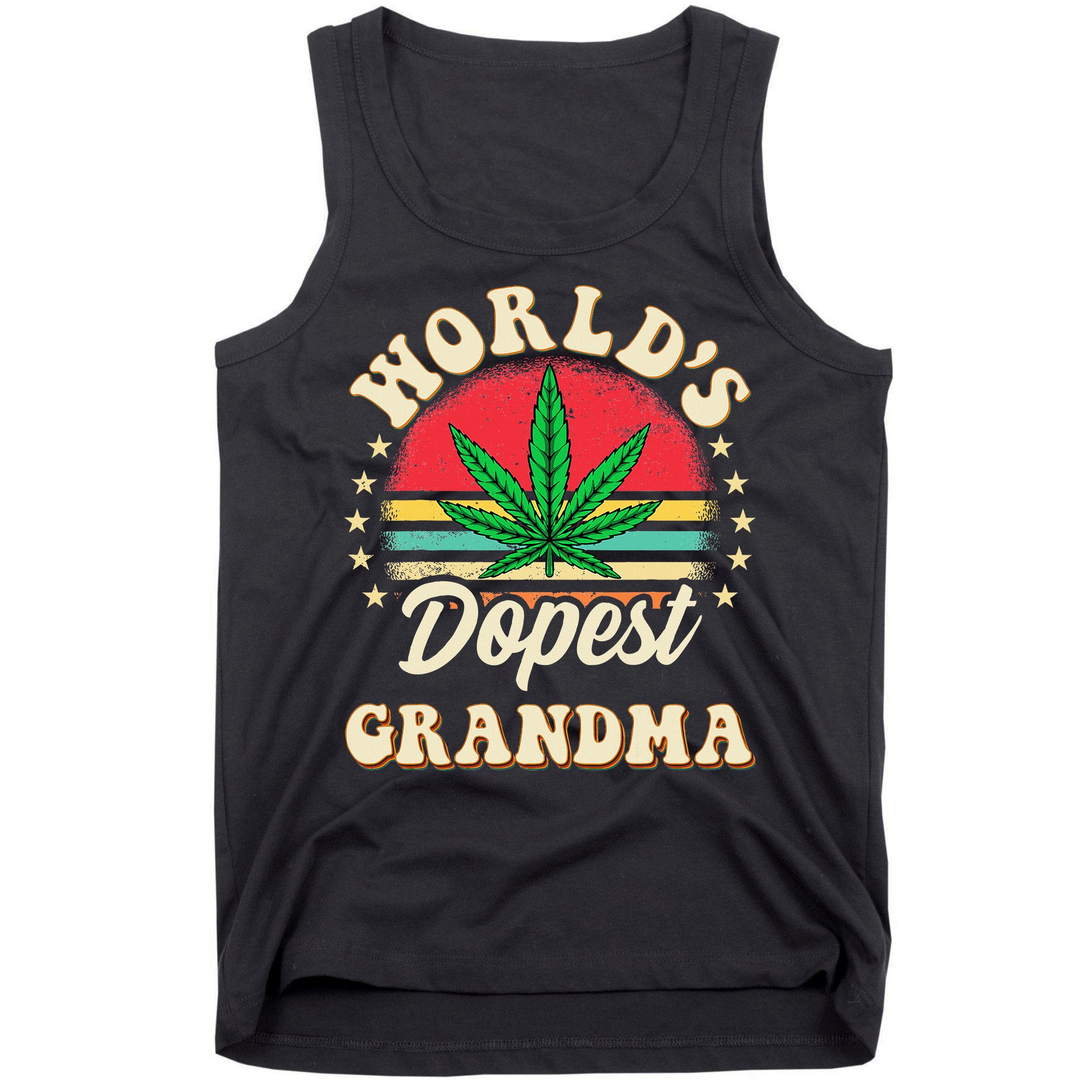 Funny 420 Weed Pot Vintage Matching Worlds Dopest Grandma Tank Top