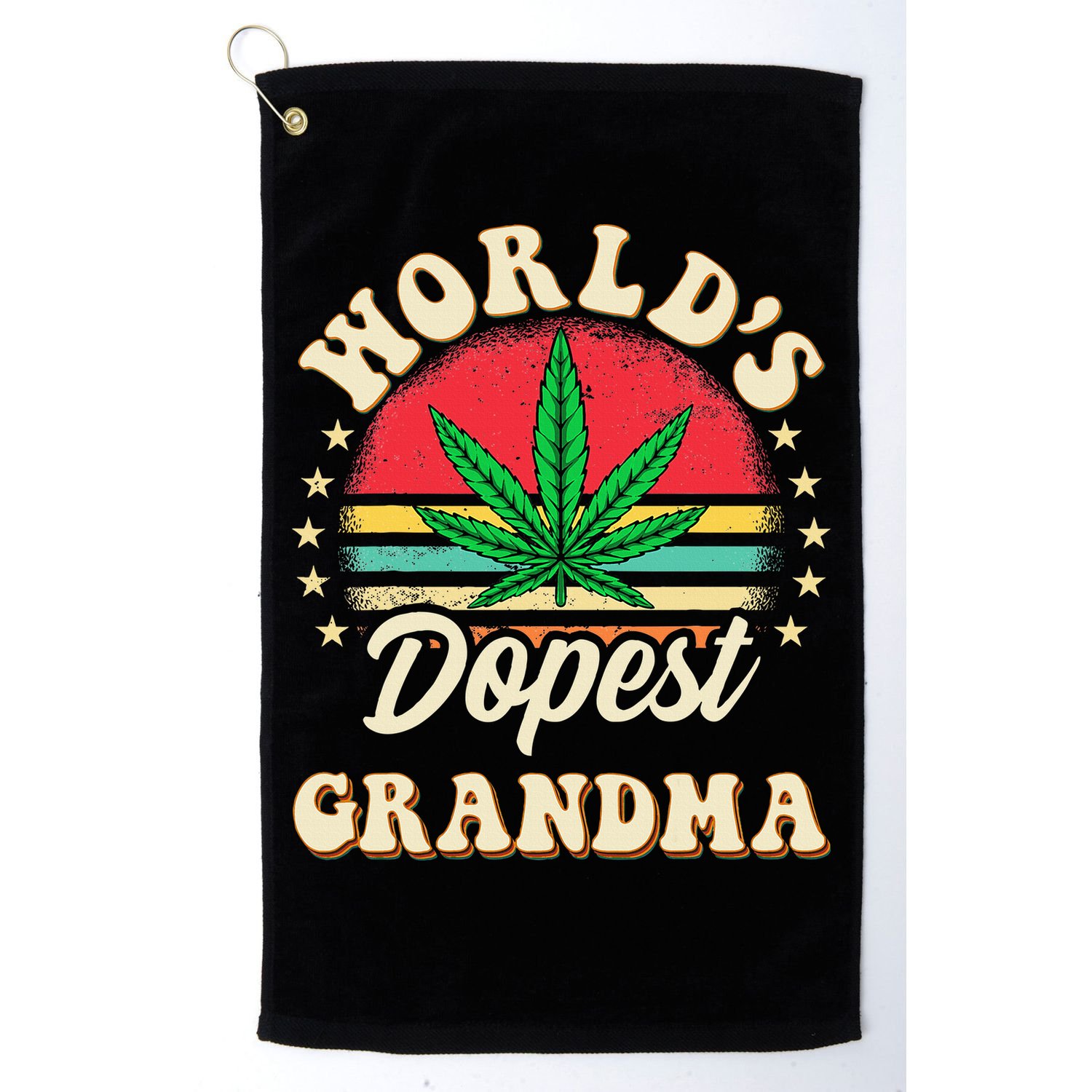 Funny 420 Weed Pot Vintage Matching Worlds Dopest Grandma Golf Towel