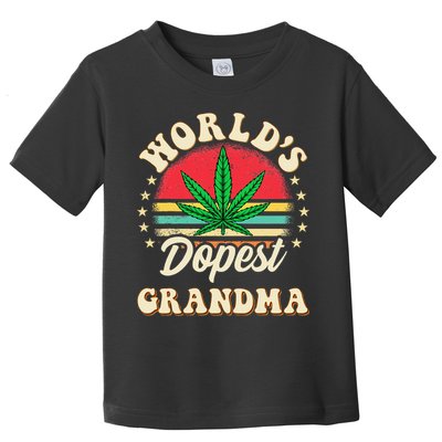 Funny 420 Weed Pot Vintage Matching Worlds Dopest Grandma Toddler T-Shirt